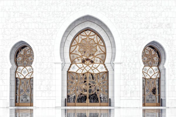 Middle Eastern Décor: White Mosque - Marble Doors by Philippe Hugonnard