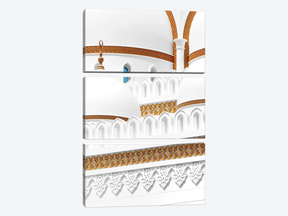 White Mosque - Cornice Design by Philippe Hugonnard 3-piece Canvas Wall Art