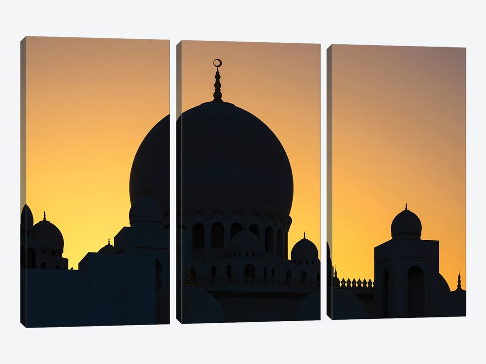 White Mosque - Sunset Shadow by Philippe Hugonnard 3-piece Canvas Print