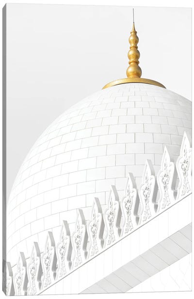 White Mosque - Dome Cornice Canvas Art Print - United Arab Emirates Art