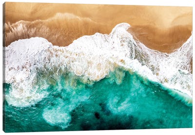 Aerial Summer - Golden Beach Sand Canvas Art Print - Aerial Beaches 