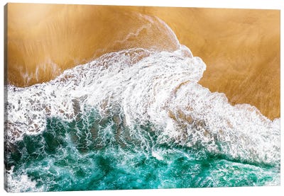 Aerial Summer - Wave Movement Canvas Art Print - Aerial Beaches 