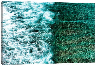 Aerial Summer - Ocean Wave Foam Canvas Art Print - Aerial Beaches 