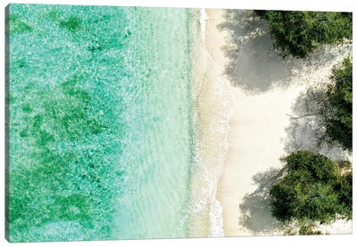 Aerial Summer - Between Sea And Beach Canvas Art Print - Aerial Beaches 