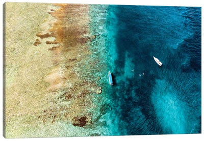 Aerial Summer - Coral Reefs Canvas Art Print - Aerial Beaches 