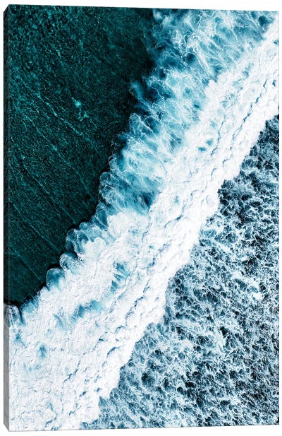 Aerial Summer - Seagreen Ocean Wave Canvas Art Print - Aerial Beaches 
