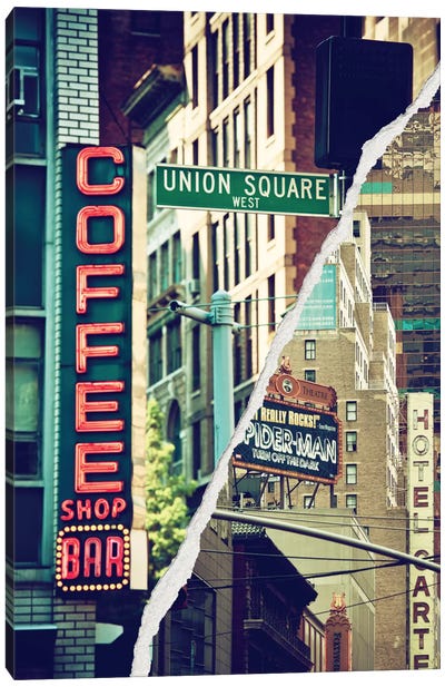 New York Atmosphere Canvas Art Print - Coffee Shop & Cafe