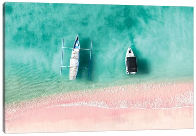 Aerial Summer - Pink Beach Bali Canvas Art Print - Aerial Beaches 