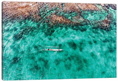 Aerial Summer - Aquamarine Lagoon Canvas Art Print - Aerial Beaches 