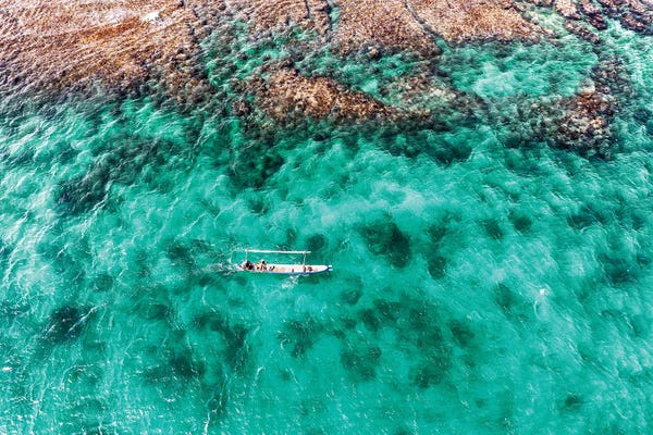Aerial Beaches: Aerial Summer - Aquamarine Lagoon by Philippe Hugonnard
