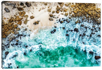 Aerial Summer - Sea Foam Canvas Art Print - Aerial Beaches 