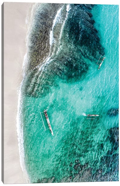 Aerial Summer - Silver Beach Canvas Art Print - Aerial Beaches 