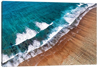 Aerial Summer - Coral Reef Beach Canvas Art Print - Aerial Beaches 