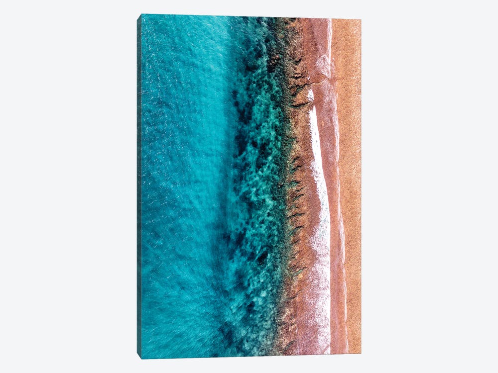 Aerial Summer - Coral Strips by Philippe Hugonnard 1-piece Canvas Wall Art