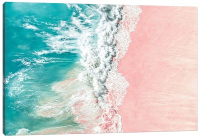 Aerial Summer - Bali Pink Beach Canvas Art Print - Aerial Beaches 