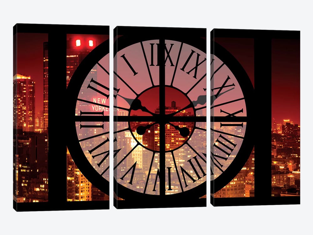 NYC Red Night by Philippe Hugonnard 3-piece Canvas Wall Art