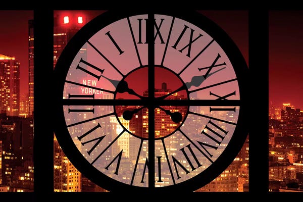 Clocks: NYC Red Night by Philippe Hugonnard