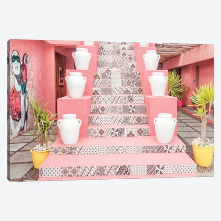 Pink Stairs Canvas Print #PHD2717} by Philippe Hugonnard Canvas Art