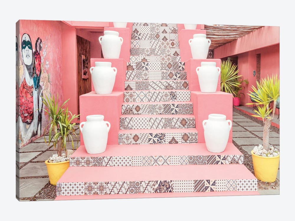 Pink Stairs by Philippe Hugonnard 1-piece Canvas Print