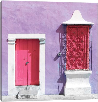 "172 Street" Pink & Mauve Canvas Art Print - Viva Mexico!