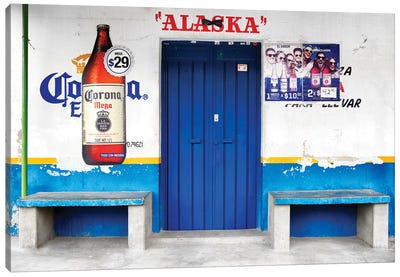 "Alaska" Blue Bar Canvas Art Print - Door Art