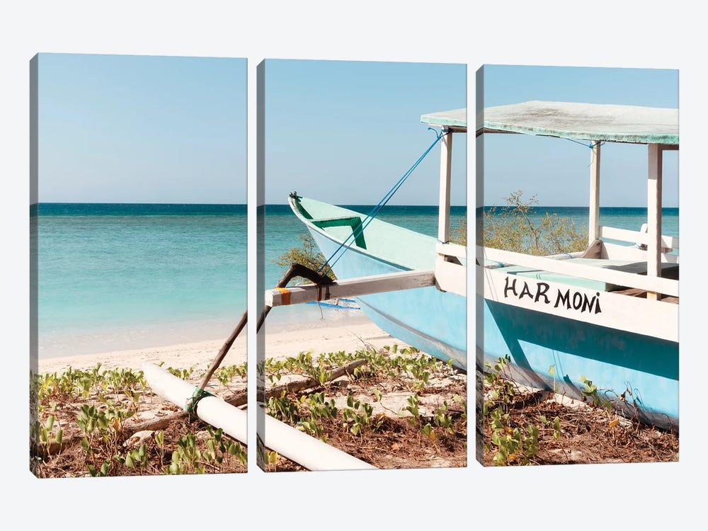 Balinese Boat by Philippe Hugonnard 3-piece Canvas Print