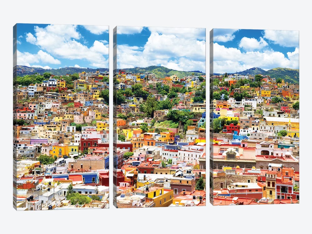 Cityscape Of Guanajuato by Philippe Hugonnard 3-piece Canvas Art Print