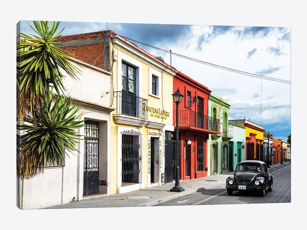 Colorful Facades And Black VW Beetle Car by Philippe Hugonnard 1-piece Canvas Art Print