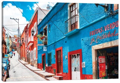 Colorful Street Canvas Art Print - Viva Mexico!