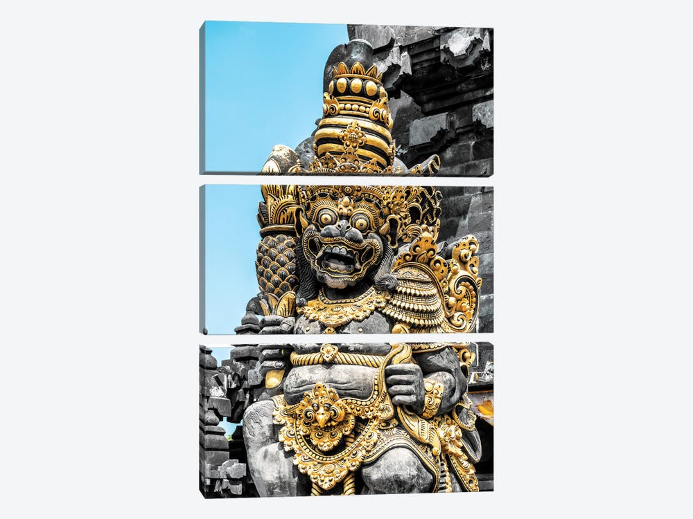 Indonesian God Statue by Philippe Hugonnard 3-piece Canvas Wall Art