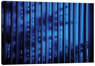 Blue Curtain Shadow II Canvas Art Print - Monochromatic Photography