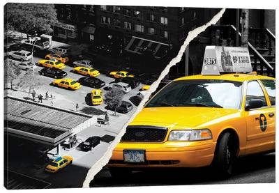 New York Taxis Canvas Art Print - Color Pop Photography