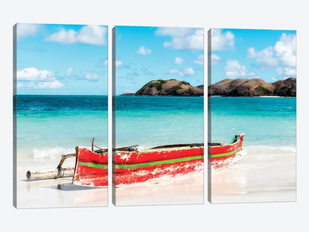 Red Jukung by Philippe Hugonnard 3-piece Canvas Art