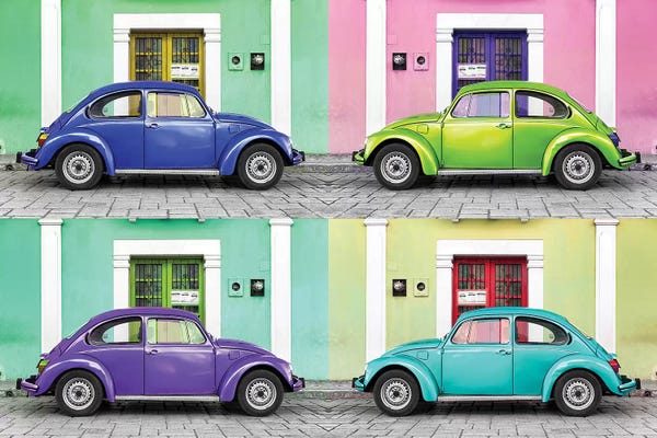 Volkswagen: Four VW Beetle Cars I by Philippe Hugonnard