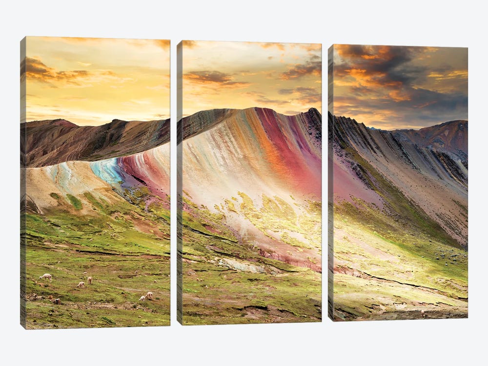 Palcoyo Mountain At Sunset by Philippe Hugonnard 3-piece Canvas Art