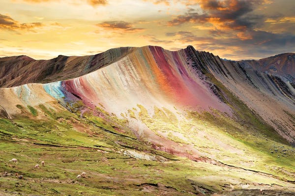 Peru: Palcoyo Mountain At Sunset by Philippe Hugonnard