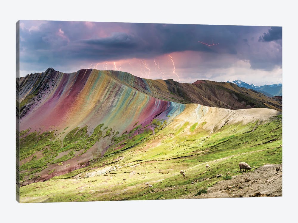 Thunderstorm On Palcoyo Rainbow Mountain by Philippe Hugonnard 1-piece Canvas Wall Art