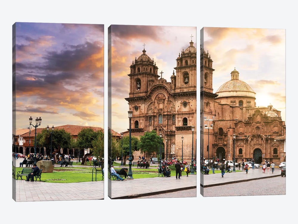 Cusco Cathedral by Philippe Hugonnard 3-piece Canvas Art Print