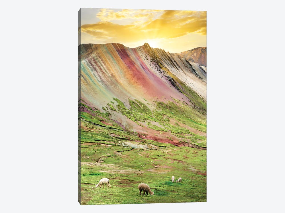Rainbow Mountain At Sunset by Philippe Hugonnard 1-piece Canvas Wall Art