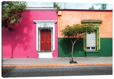 Mexican Colorful Facades Canvas Art Print - Coral Around The Globe