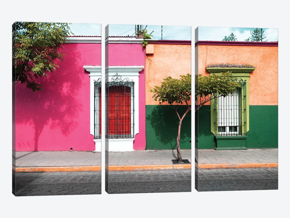 Mexican Colorful Facades by Philippe Hugonnard 3-piece Canvas Art Print