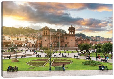 Cusco At Sunset Canvas Art Print - Peru Art