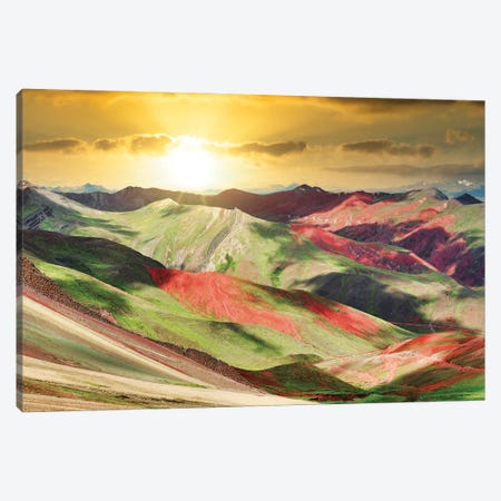 Red Valley At Sunset Canvas Print #PHD2872} by Philippe Hugonnard Canvas Wall Art