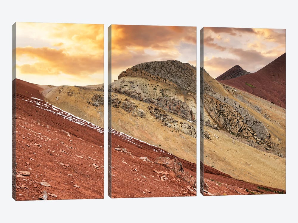 Red Mountain Sunset by Philippe Hugonnard 3-piece Canvas Art Print