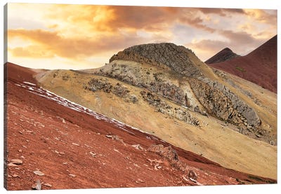 Red Mountain Sunset Canvas Art Print - Peru Art