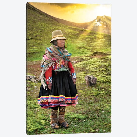 Quechua Old Woman Canvas Print #PHD2884} by Philippe Hugonnard Canvas Artwork