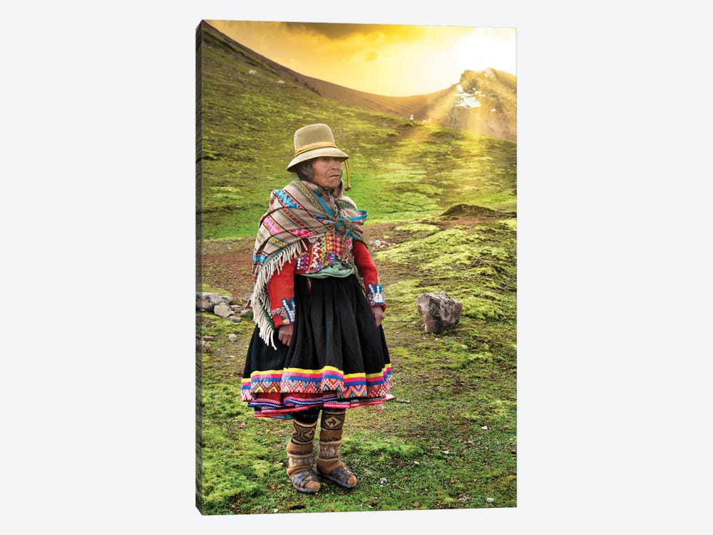 Quechua Old Woman by Philippe Hugonnard 1-piece Canvas Art Print
