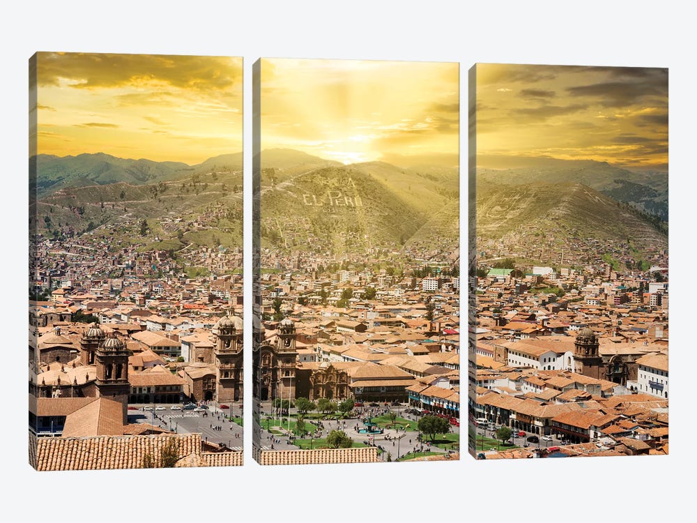 Cusco Viva El Peru by Philippe Hugonnard 3-piece Canvas Art Print