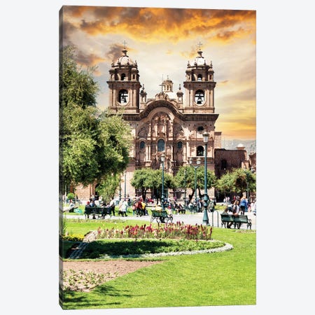 Cusco Cathedral At Sunset Canvas Print #PHD2893} by Philippe Hugonnard Canvas Artwork