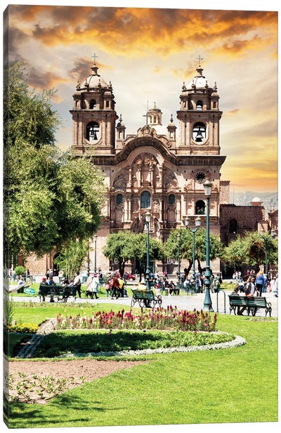 Cusco Cathedral At Sunset Canvas Art Print